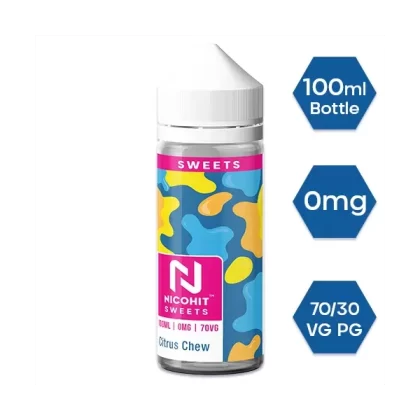 CITRUS CHEW E LIQUID BY NICOHIT – SWEETS 100ML 70VG