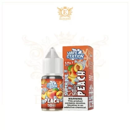 VAPE STATION PEACH SUPER ICE SALT ELIQUID