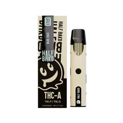 Half Bakd THC-A Vaporizer – 3000mg - Strain#Blue Face>Strawberry Mamba>Super Silver Haze>Hawaiian Snow>LA Cookies (C87298)