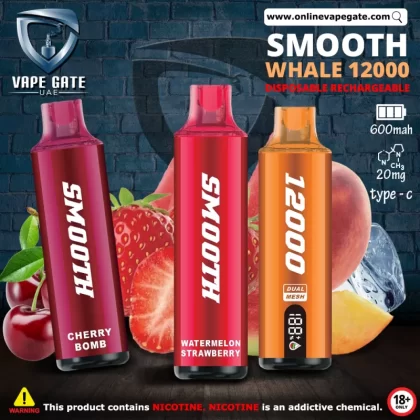 Smooth Whale Disposable Vape (12,000 Puffs) - Georgian Peach / 20 mg