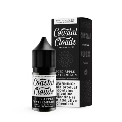 Coastal Clouds Iced Apple Watermelon Tobacco Free Nicotine 30ml Salt E-Juice