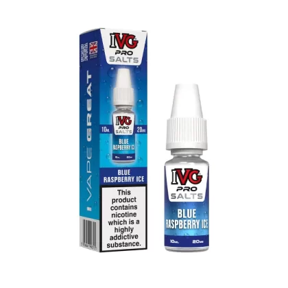 Blue Raspberry Ice Nic Salt E-Liquid by IVG Pro - 10 mg - Medium Strength