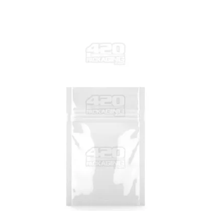 Tamper Evident | Matte White PCR Mylar Bag (Tear Notch) | 3in x 4.5in – 1g – 1000 Count