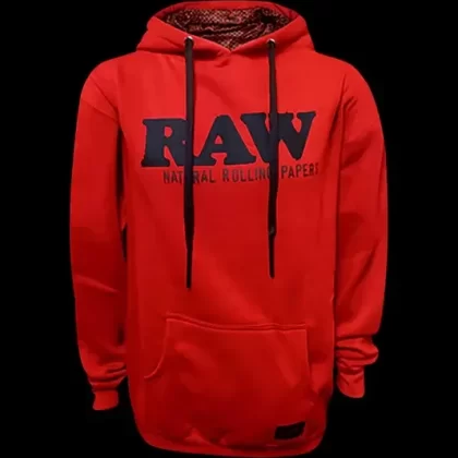 Raw Hoodie Black Logo With Stash Pocket