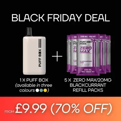 Black Friday – Puff Box & Blackcurrant Juice Bundle – Save 70%