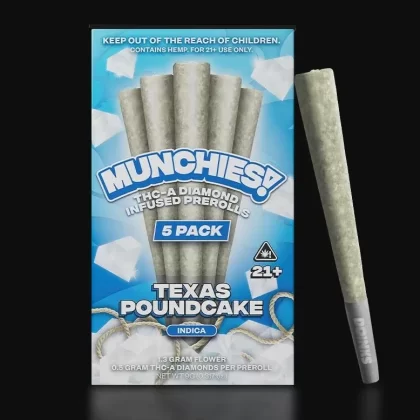 Delta Munchies Texas Poundcake 1g THCA Infused Prerolls (5 Pack) - Ejuicewarehouse