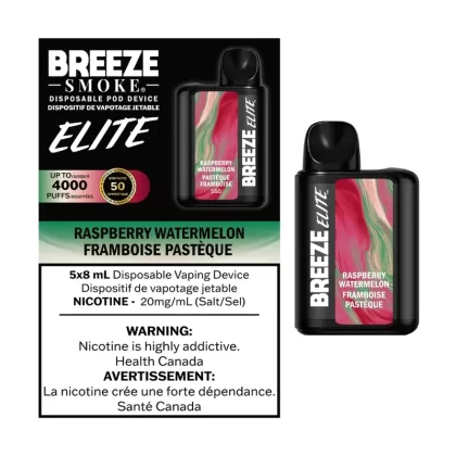 Breeze Elite Disposable Vape – Raspberry Watermelon – 4000 Puffs - Eliquidsupply