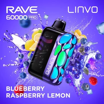 Linvo Rave 60000 Pro Disposable Vape – Blueberry Raspberry Lemon