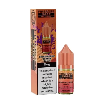 Firerose Nic Salt E-Liquid Passionfruit Orange Guava - Nicotine Strength#10mg>20mg