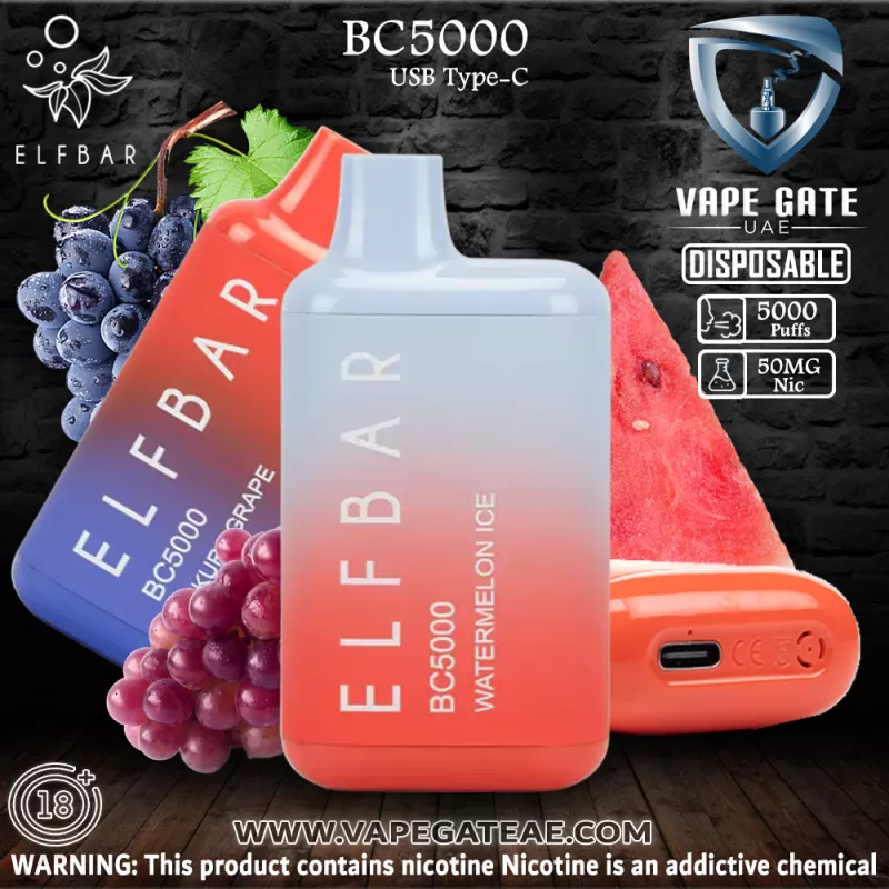 ELF Bar BC5000 Puffs Disposable Pod Device - Blue Raspberry / 20 mg - Image 3