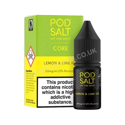 Lemon & Lime Ice Nicotine Salt E-Liquid By Pod Salt Core Range - Vapestreams Co