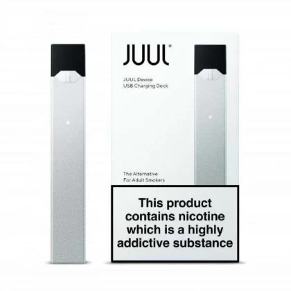Juul – Rechargeable Pod Device with USB Charger (Silver) - Vape Store