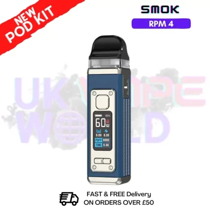 Blue Leather Smok Rpm 4 Pod Kit + Free Nic Salt
