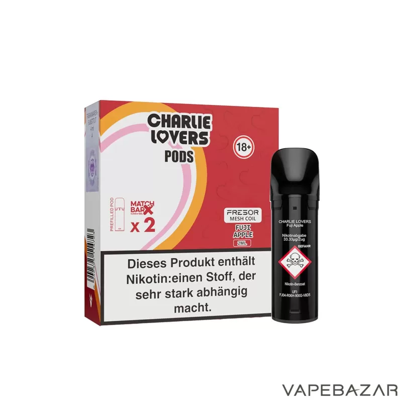 Charlie Lovers Pods – Fuji Apple (2er Pack) - 20mg/ml, 10mg/ml; Vape Product - Image 3
