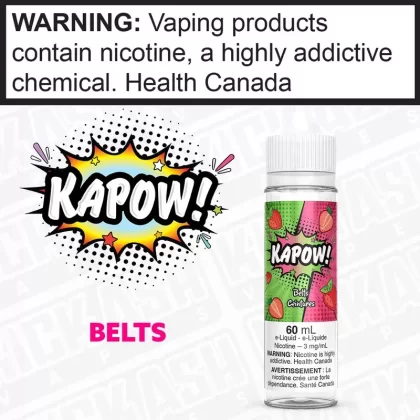 Belts by Kapow - Strength#3 mg/mL 60mL ONTARIO EXCISE STAMP>12 mg/mL 60mL ON>6 mg/mL 60mL ONTARIO EXCISE STAMP