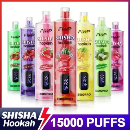 FIHP Shisha Hookah Pro 15000 Puffs | 0.6% strength, 22mL, LED display, bulk disposable vape - Aiviouvapes