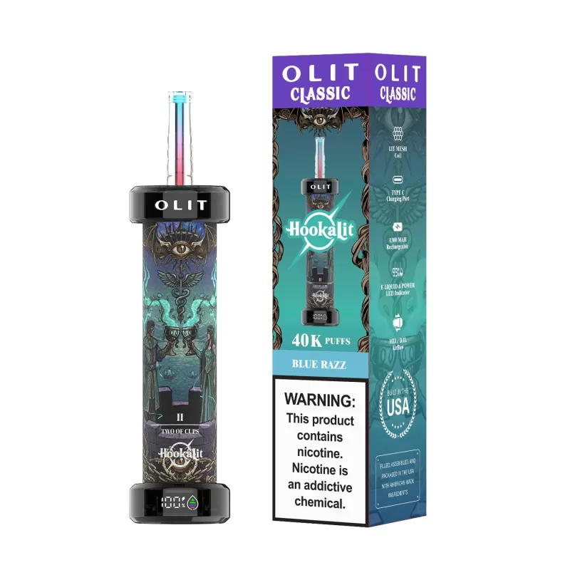 Built in USA | OLIT HookaLit 40K Puff Disposable E-Hookah - 40,000 Puffs - Strawberry Kiwi - Image 2