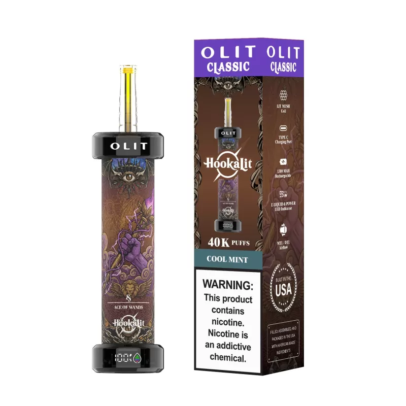 Built in USA | OLIT HookaLit 40K Puff Disposable E-Hookah - 40,000 Puffs - Strawberry Kiwi - Image 3