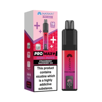 Hayati Pro Max Plus 6000 Puffs 10mg Strawberry Raspberry Ice - 10mg