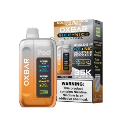Oxbar Ice-Nic Control 35K Disposable - Golden Reserve Tobacco, Jolly Watermelon