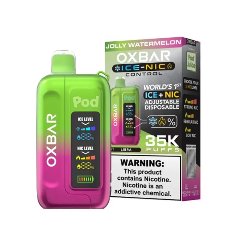 Oxbar Ice-Nic Control 35K Disposable - Golden Reserve Tobacco, Jolly Watermelon - Image 2