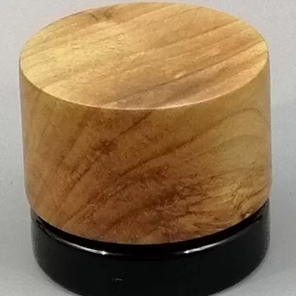 5ml Black Glass Container with Applewood Top by PhattPiggie