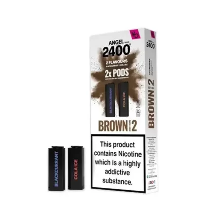 Vapes Bars Angel 2400 Brown Edition 2 Prefilled Pods (2 Pack) - Strength#20mg (A30B16)