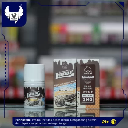 LUNAR ICE CREAM COOKIE & CREAM FREEBASE 60ML - Vaporizerjakarta