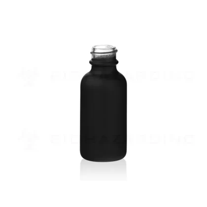 Glass Bottle | Matte Black Boston Round | 1oz – 18/400 – 120 Count