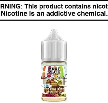 ICED GRAPEFRUIT CITRUS SUGARBERRY BY MRKT PLCE SALTS 30ML - Vape Product, Vape Product