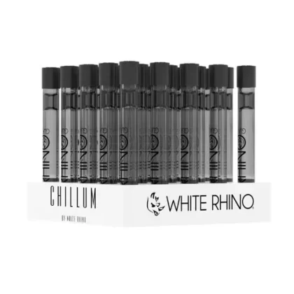 White Rhino Black Chillum With Silicone Cap (25 Count Display)