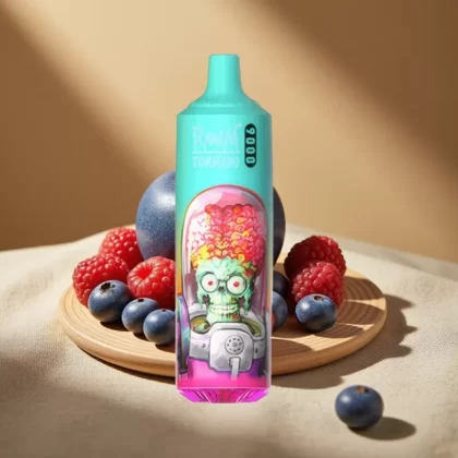 RandM Tornado 9000 Puffs Rechargeable Mesh 18mL RGB Blue Sour Raspberry
