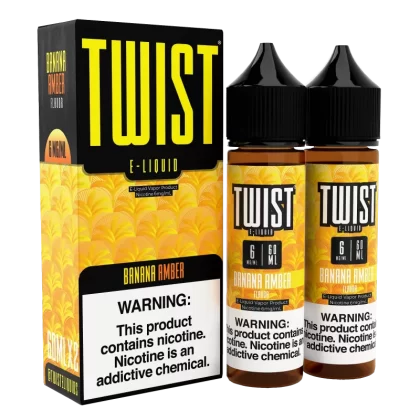 TWIST E-Liquid - Banana Amber - 120ML E-Liquid (Twin 60ML Pack) - 0MG