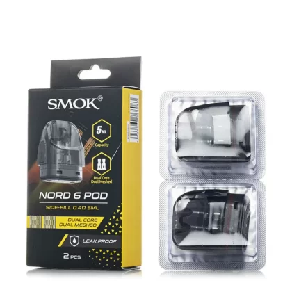 SMOK Nord 6 Pods - 0.4 Ohm Dual Mesh, No Coil