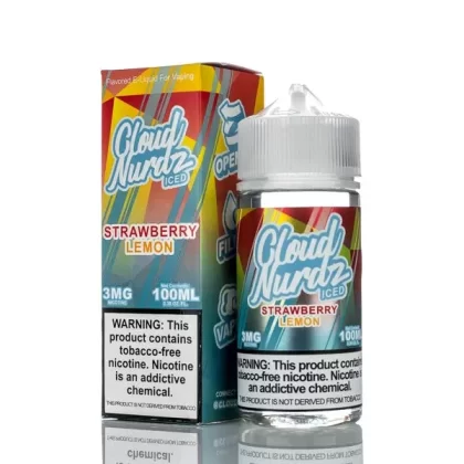 Cloud Nurdz E-Liquid Strawberry Lemon Iced 100ml (6mg)