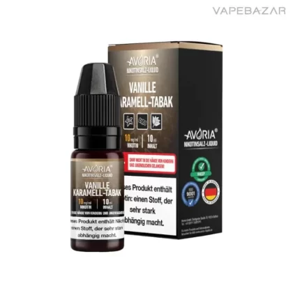 Avoria Nikotinsalz Liquid – Vanille Karamell Tabak - 10mg/ml, 20mg/ml