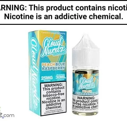 PEACH BLUE RAZZ ICED BY CLOUD NURDZ SALT 30ML - Vapejuice