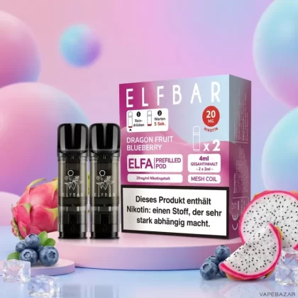ELFBAR ELFA Pods Dragon Fruit Blueberry 20mg – 2er Pack - Elf Bar; Drachenfrucht, Blaubeere; 20mg/ml