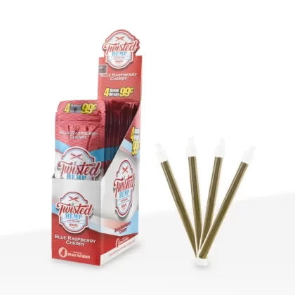 Twisted Hemp™ | Blunt Wraps | 100mm – Blue Raspberry Cherry – 15 Count - Vape Store
