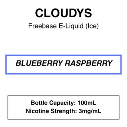 Blueberry Raspberry (Blue Razz Ice) – Cloudys Premium E- Liquid Freebase – 100mL