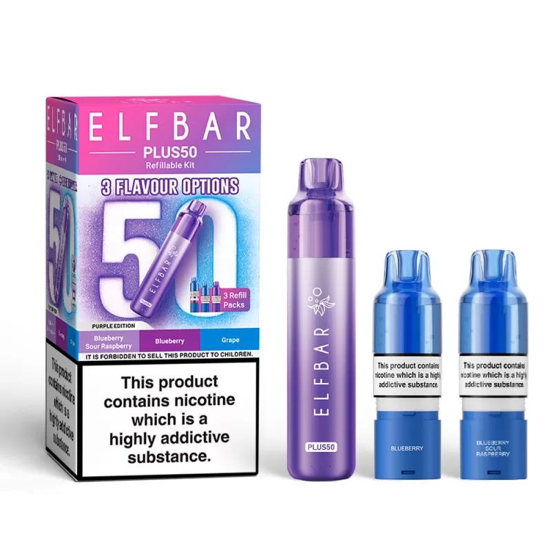 Elf Bar Plus 50 Prefilled Pod Kit - Purple Edition - Image 2