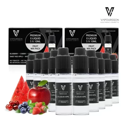 Vapoursson e-Liquid – Mixed Fruit 0mg 10ml Bottle x 10 Pack | Cigee