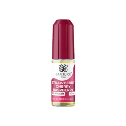Bar Juice 5000 Strawberry Cherry Raspberry E Liquid 10ml - Nicotine Strength#20mg>10mg>5mg (6C4189) (6C4189)