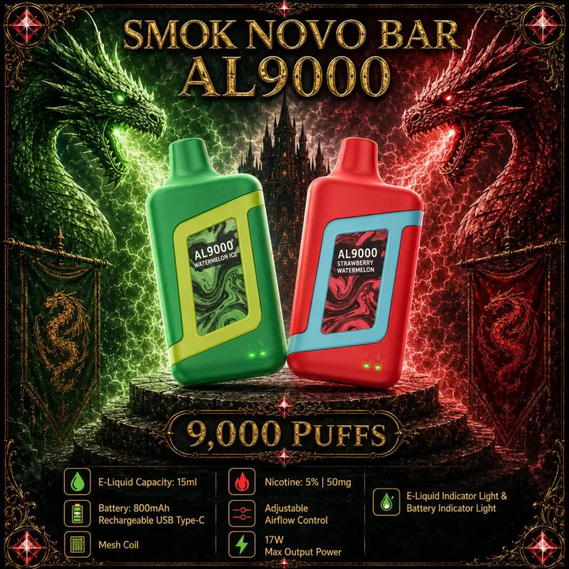 Smok Novo Bar AL9000 - Baja Slushie (WHT Series) / Honeydew Melon Mint