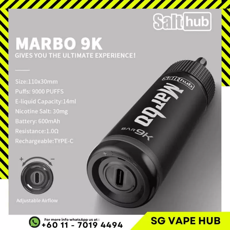 SALTHUB MARBO BAR 9000 Puffs - Rainbow Candy - Image 2
