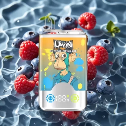 UWIN Crystal Twins 40000 Puffs Dual Flavor Disposable Vape Blueberry Raspberry Cherry Ice Rechargeable 850mAh Type-C - Bangvapeaustralia
