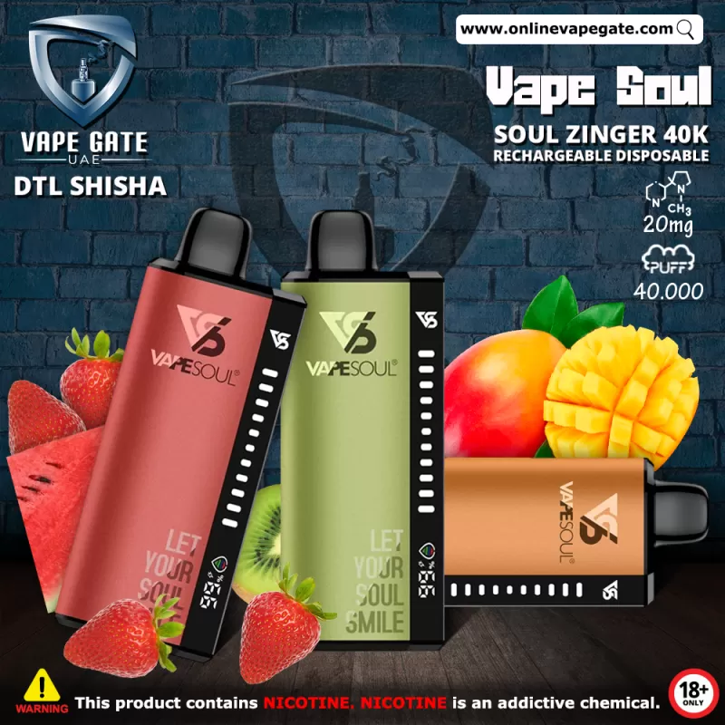 Vape Soul Zinger 40K Rechargeable Disposable Vape (40,000 Puffs) - Blueberry Red Raspberry / 20 mg