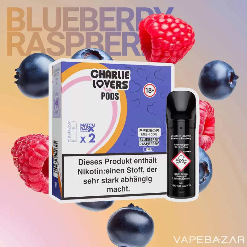 Charlie Lovers Pods – Blueberry Raspberry (2er Pack) - Vapebazar