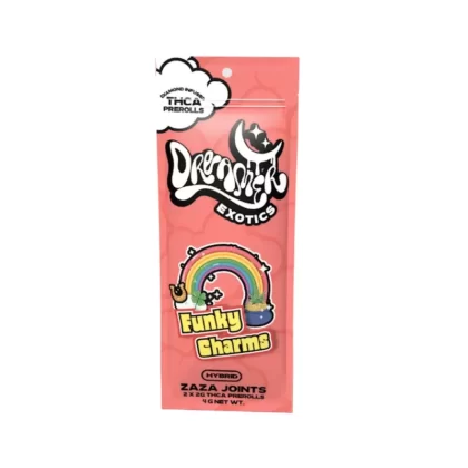 Dreamer Exotic Diamond Infused THC-A Pre-Rolls – 4g (2ct) - Strain#Candy Gas (H)>Funky Charms (H)>Gorilla Glue (I)>Hubba Bubba Runtz (S)>OR3OZ (I)>White Apple Tarts (S)