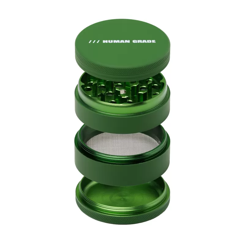 Human Grade 4R Grinder 2.5″ – 4-Part Aluminum with Rubber Grips, 8 Colors - Discountvapepen - Image 2